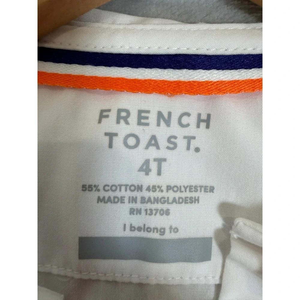French Toast Shirt 4T White Short Sleeve Peter Pan Collar School Uniform